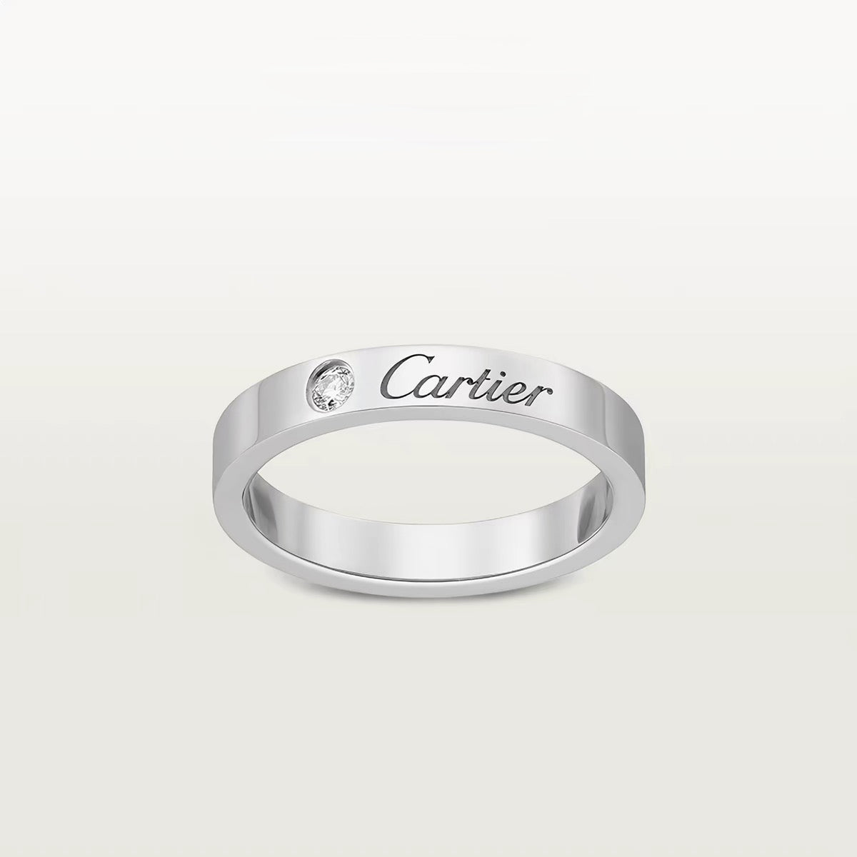 [Love Lucky]LOVE RING 4MM 1 DIAMOND