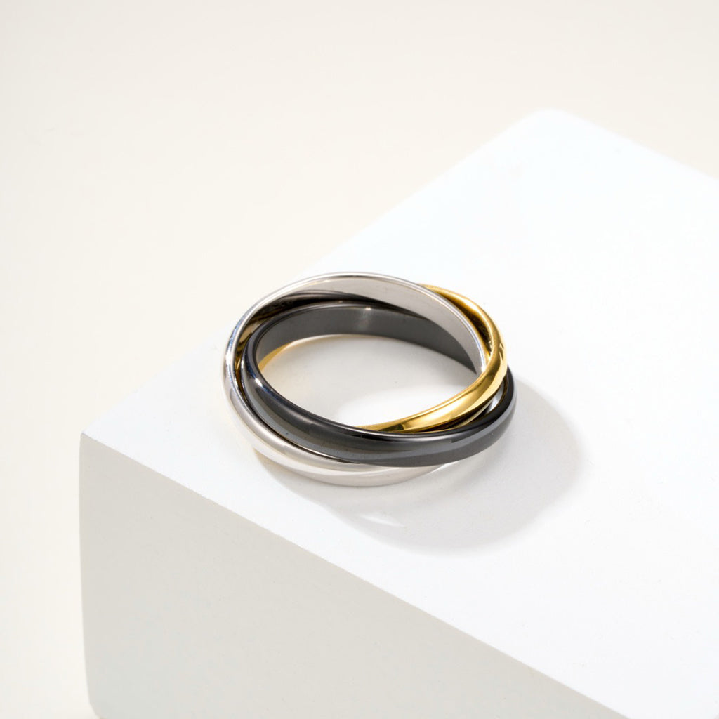 [Love Lucky]TRINITY 3.2MM RING BLACK CERAMIC