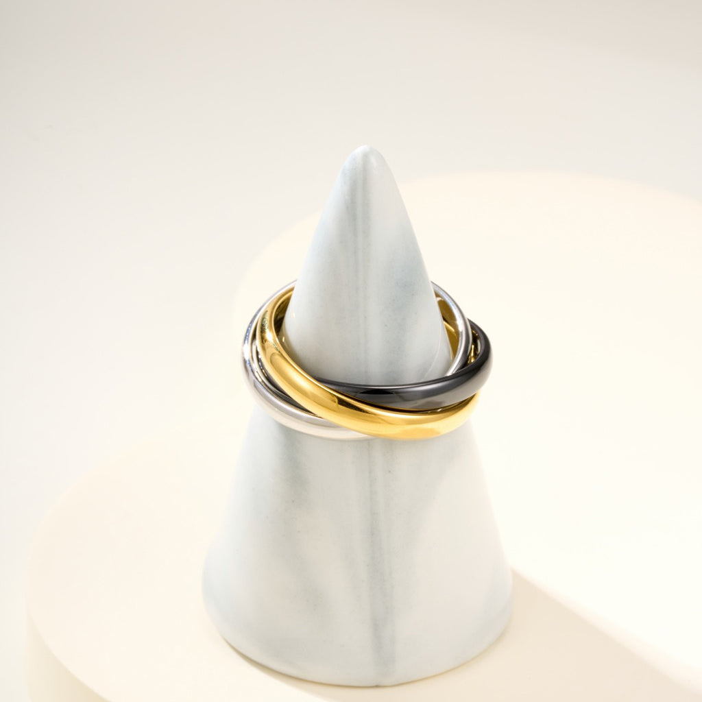 [Love Lucky]TRINITY 3.2MM RING BLACK CERAMIC