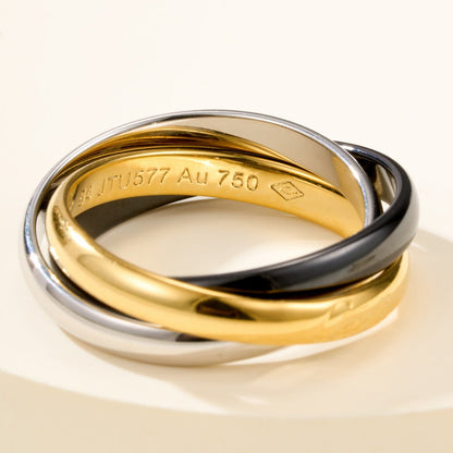 [Love Lucky]TRINITY 3.2MM RING BLACK CERAMIC