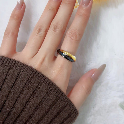 [Love Lucky]TRINITY 3.2MM RING BLACK CERAMIC