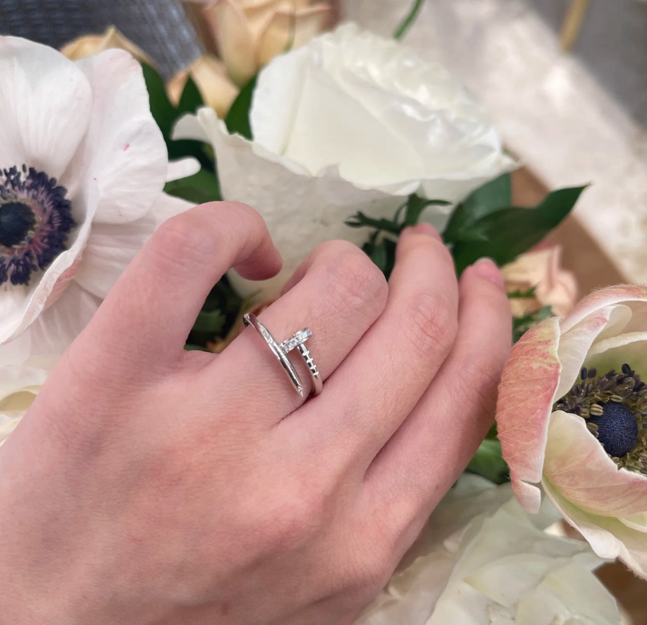 [Love Lucky]JUSTE 1.8MM HALF DIAMOND RING
