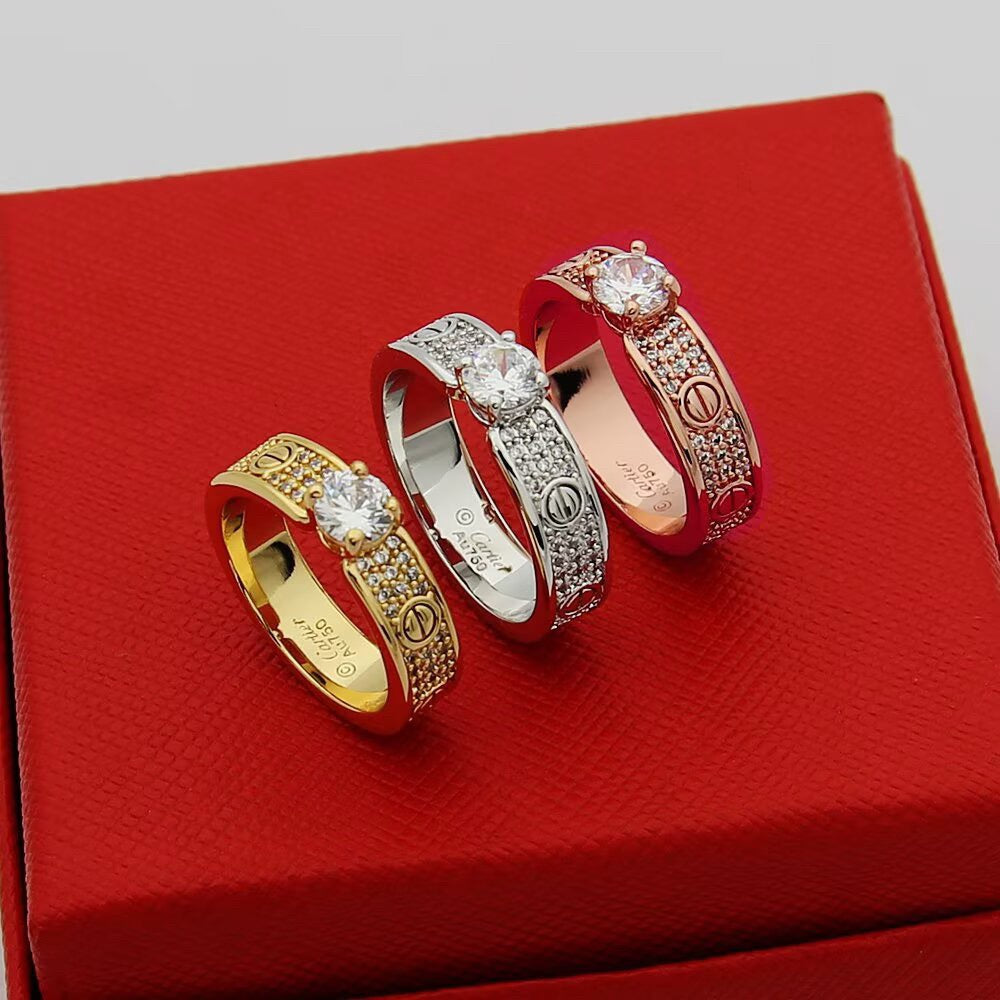 [Love Lucky]LOVE RING 3.6MM 1 BIG DIAMOND FULL DIAMOND