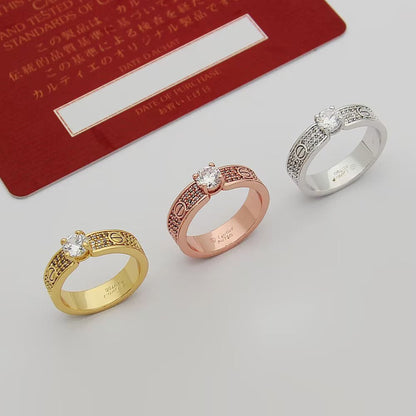 [Love Lucky]LOVE RING 3.6MM 1 BIG DIAMOND FULL DIAMOND