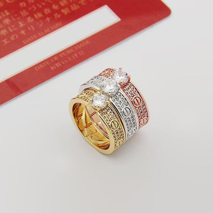 [Love Lucky]LOVE RING 3.6MM 1 BIG DIAMOND FULL DIAMOND