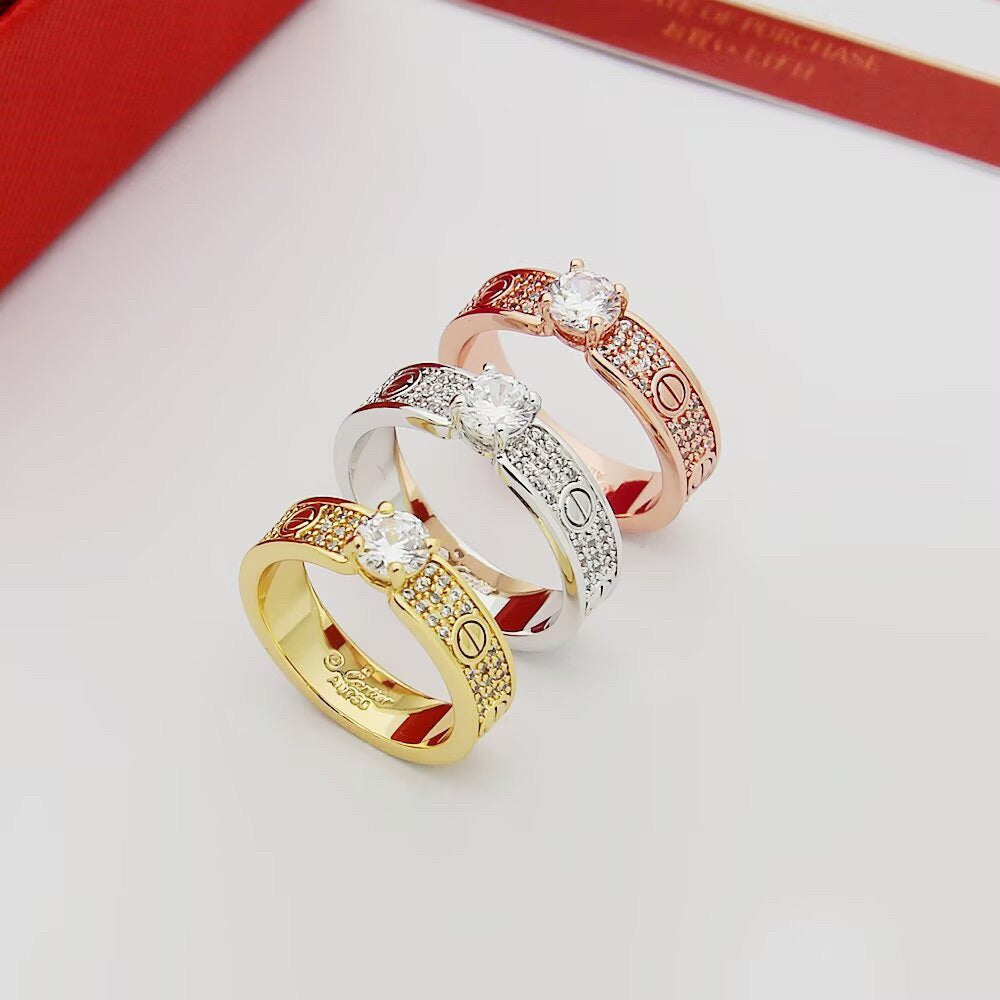 [Love Lucky]LOVE RING 3.6MM 1 BIG DIAMOND FULL DIAMOND