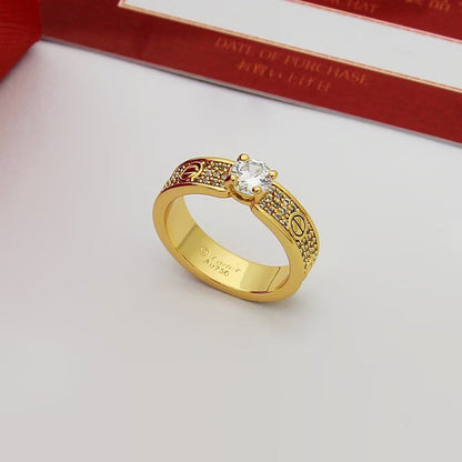 [Love Lucky]LOVE RING 3.6MM 1 BIG DIAMOND FULL DIAMOND