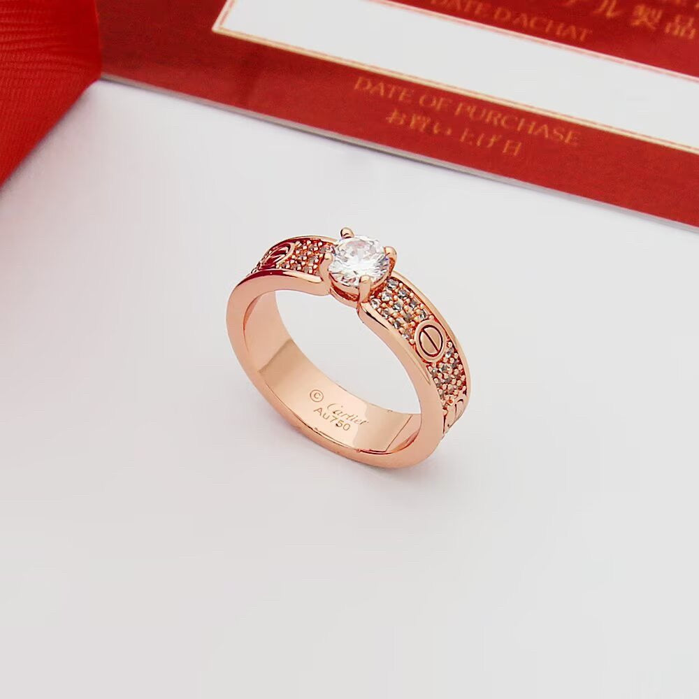 [Love Lucky]LOVE RING 3.6MM 1 BIG DIAMOND FULL DIAMOND