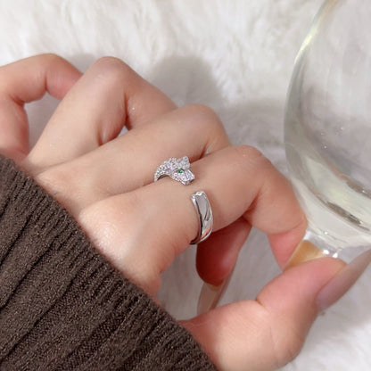 [Love Lucky]PANTHERE HALF DIAMOND SMALL RING