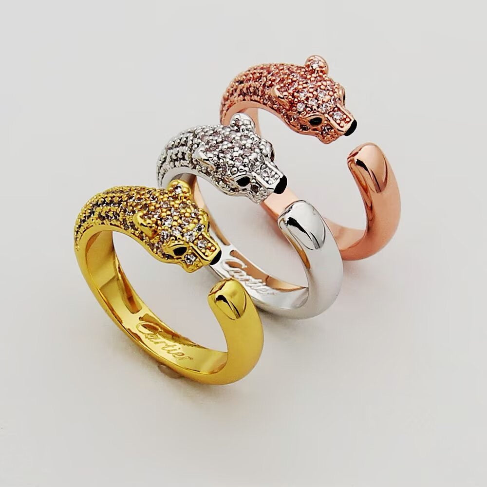 [Love Lucky]PANTHERE HALF DIAMOND SMALL RING