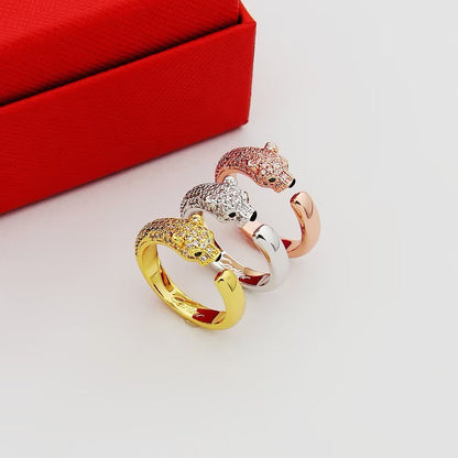 [Love Lucky]PANTHERE HALF DIAMOND SMALL RING