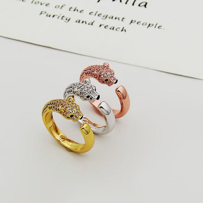 [Love Lucky]PANTHERE HALF DIAMOND SMALL RING