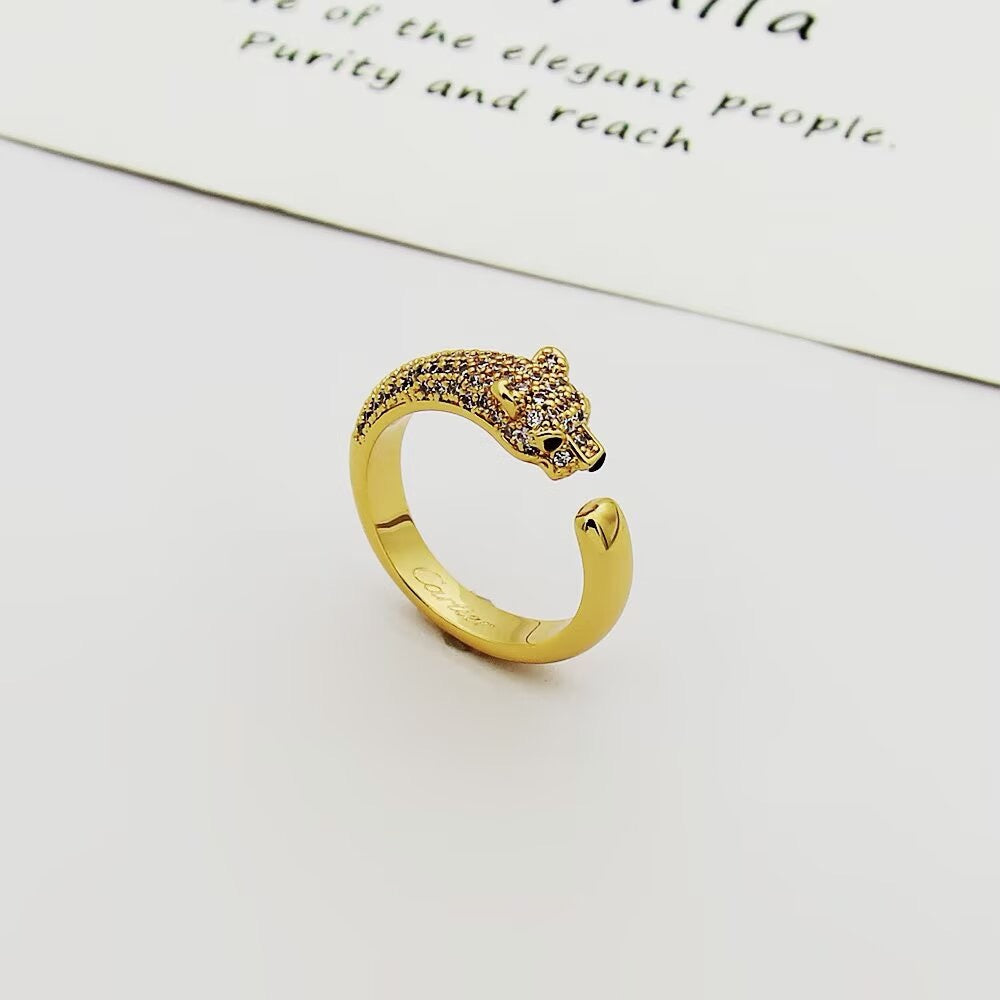 [Love Lucky]PANTHERE HALF DIAMOND SMALL RING