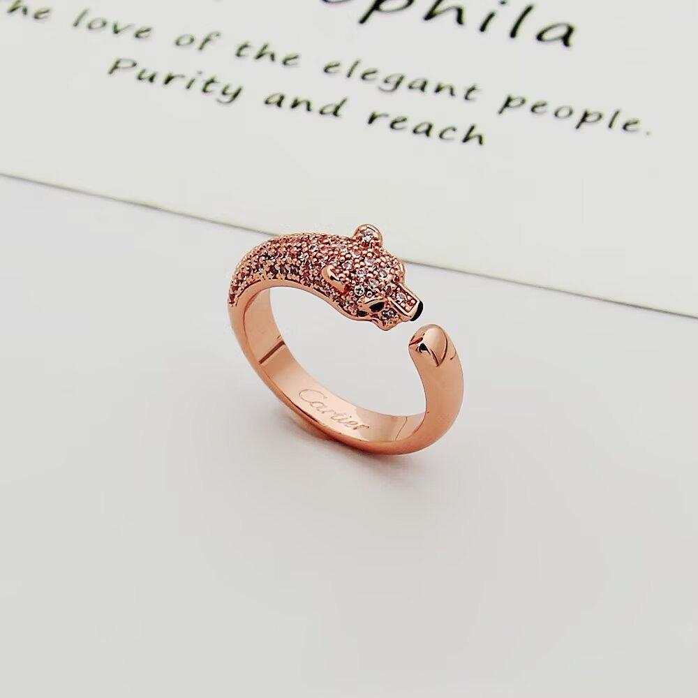[Love Lucky]PANTHERE HALF DIAMOND SMALL RING