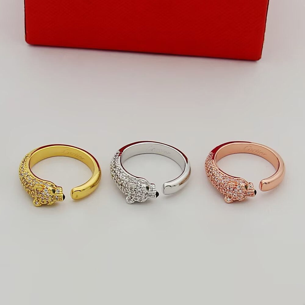 [Love Lucky]PANTHERE HALF DIAMOND SMALL RING