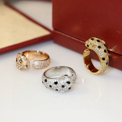 [Love Lucky]PANTHERE SPOTTED FULL DIAMOND MEDIUM RING