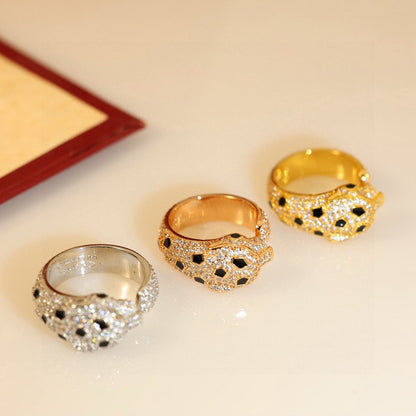 [Love Lucky]PANTHERE SPOTTED FULL DIAMOND MEDIUM RING