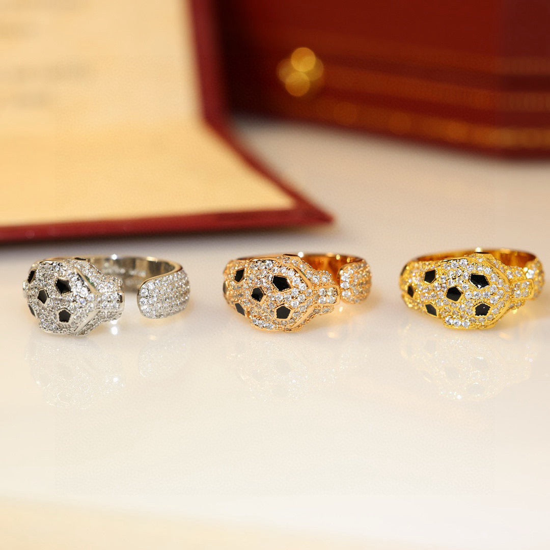 [Love Lucky]PANTHERE SPOTTED FULL DIAMOND MEDIUM RING