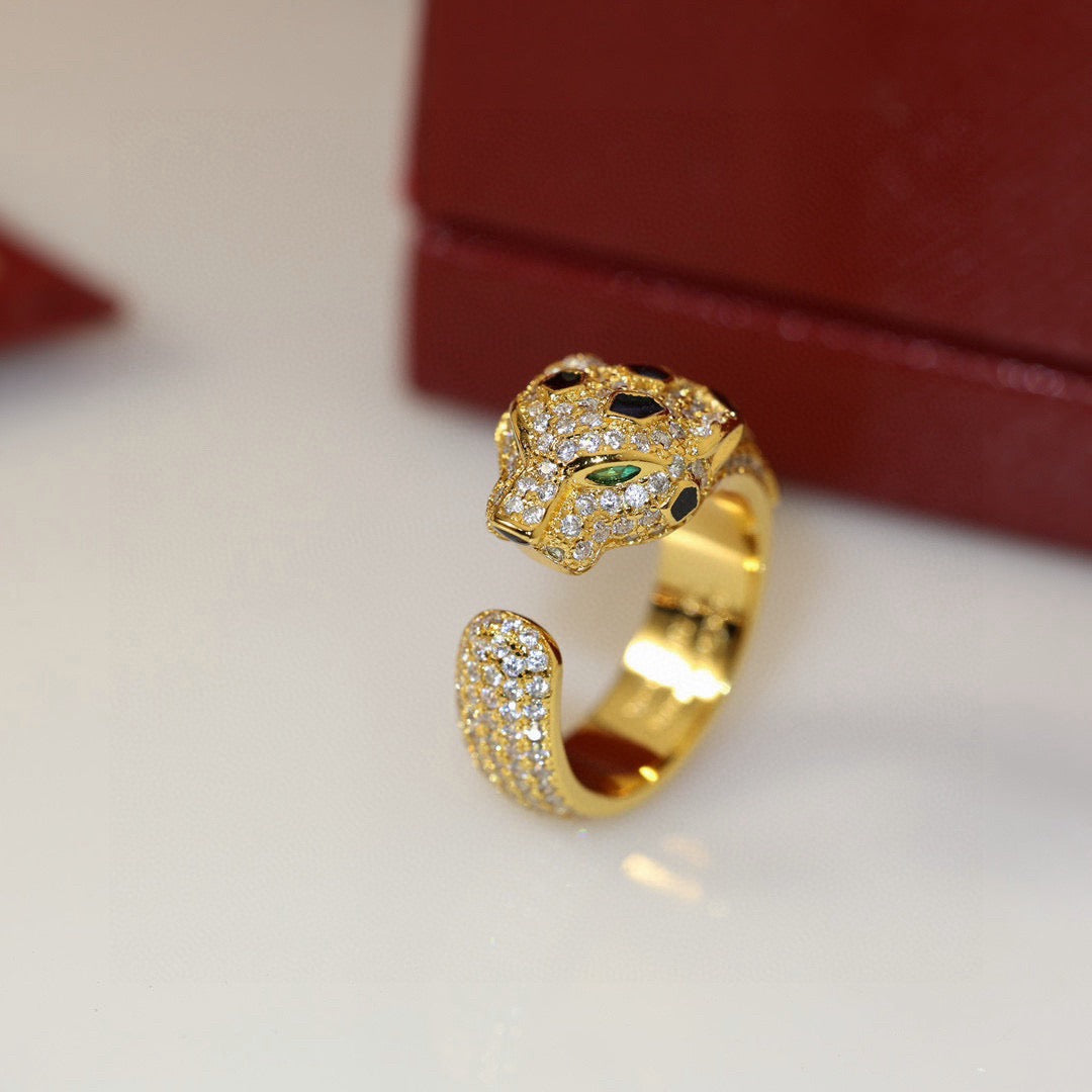[Love Lucky]PANTHERE SPOTTED FULL DIAMOND MEDIUM RING