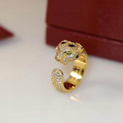 [Love Lucky]PANTHERE SPOTTED FULL DIAMOND MEDIUM RING
