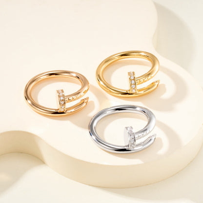 [Love Lucky]JUSTE RING 2.6MM HALF DIAMOND