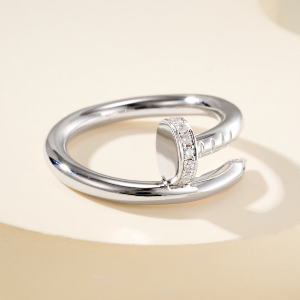 [Love Lucky]JUSTE RING 2.6MM HALF DIAMOND