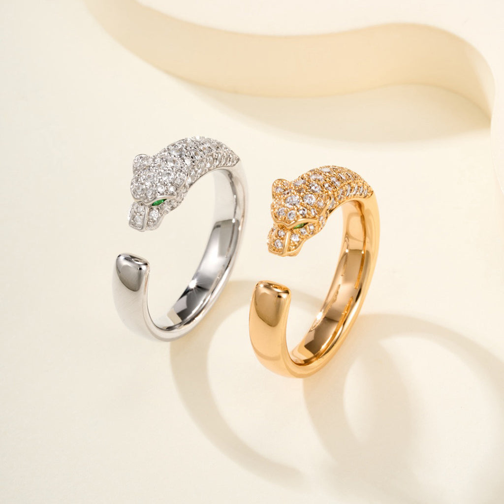 [Love Lucky]PANTHERE HALF DIAMOND SMALL RING
