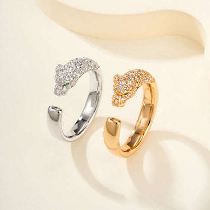 [Love Lucky]PANTHERE HALF DIAMOND SMALL RING