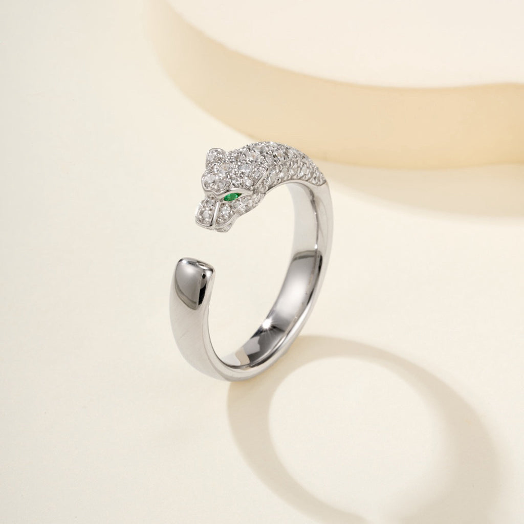 [Love Lucky]PANTHERE HALF DIAMOND SMALL RING