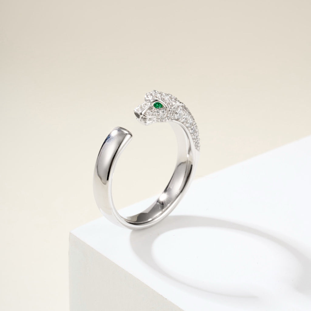 [Love Lucky]PANTHERE HALF DIAMOND SMALL RING