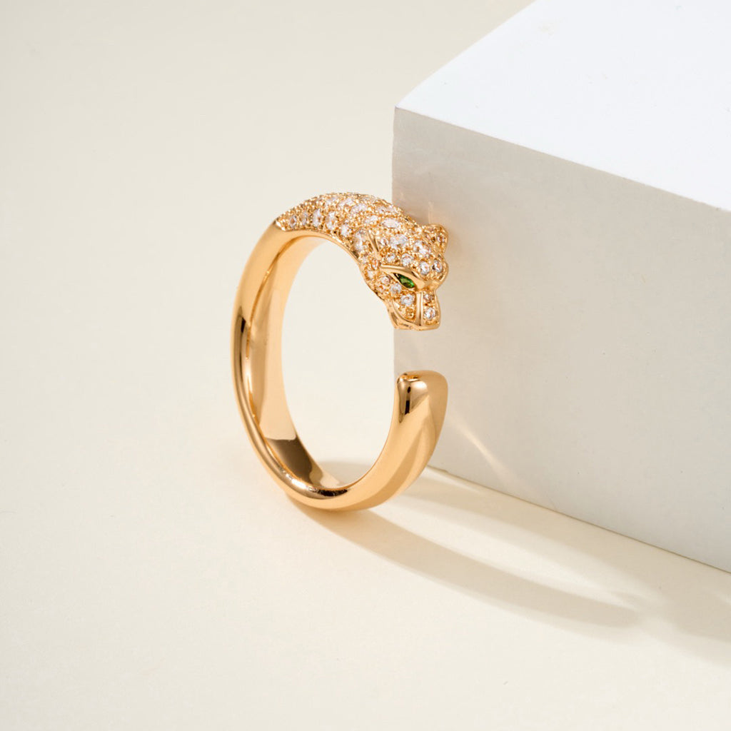 [Love Lucky]PANTHERE HALF DIAMOND SMALL RING
