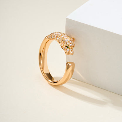 [Love Lucky]PANTHERE HALF DIAMOND SMALL RING