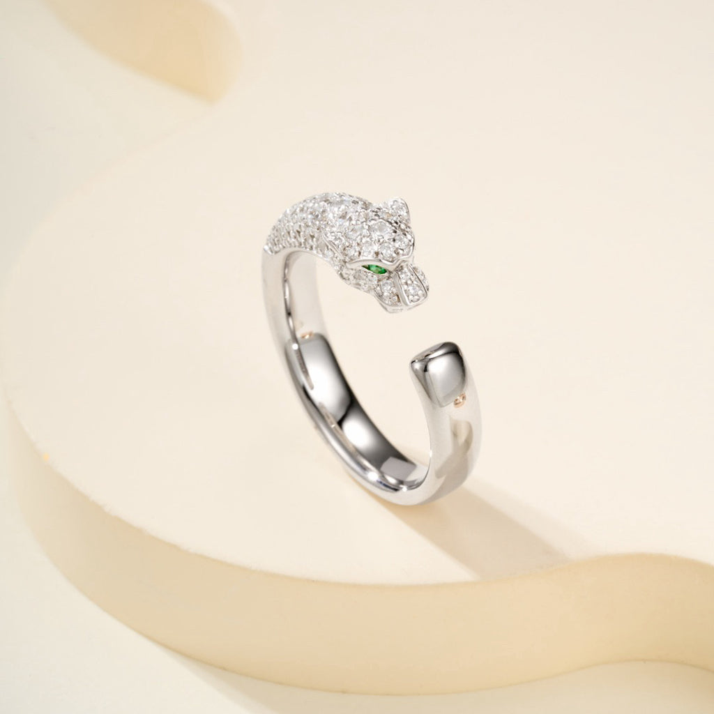 [Love Lucky]PANTHERE HALF DIAMOND SMALL RING