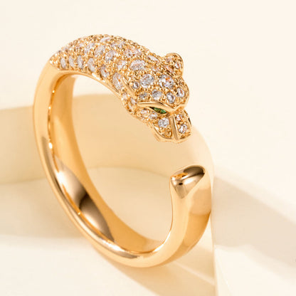 [Love Lucky]PANTHERE HALF DIAMOND SMALL RING