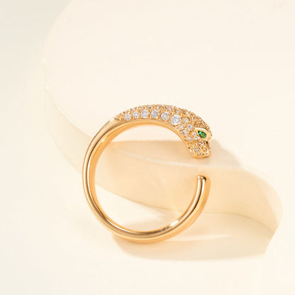 [Love Lucky]PANTHERE HALF DIAMOND SMALL RING