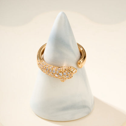 [Love Lucky]PANTHERE HALF DIAMOND SMALL RING