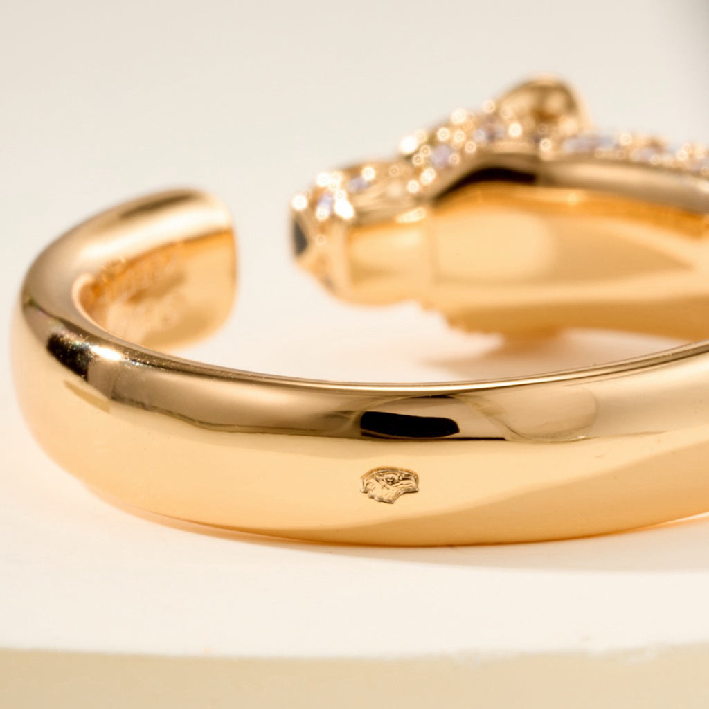 [Love Lucky]PANTHERE HALF DIAMOND SMALL RING