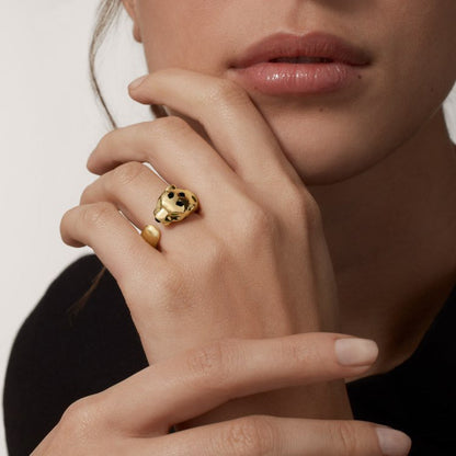 [Love Lucky]PANTHERE SPOTTED MEDIUM RING