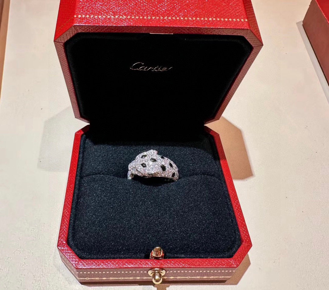 [Love Lucky]PANTHERE SPOTTED FULL DIAMOND MEDIUM RING