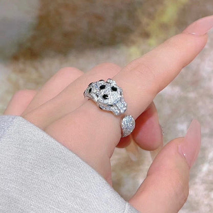 [Love Lucky]PANTHERE SPOTTED FULL DIAMOND MEDIUM RING