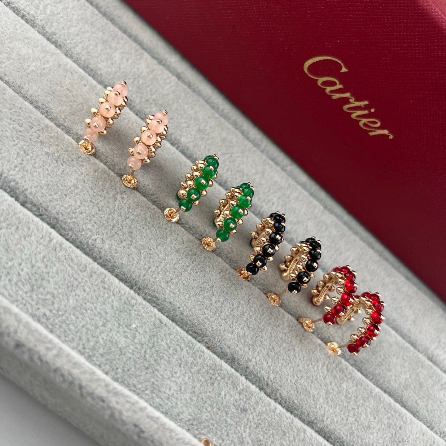 [Love Lucky]CLASH 7.9MM AGATE CHALCEDONY EARRINGS