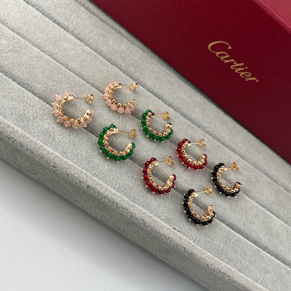 [Love Lucky]CLASH 7.9MM AGATE CHALCEDONY EARRINGS