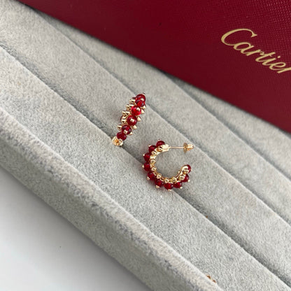 [Love Lucky]CLASH 7.9MM AGATE CHALCEDONY EARRINGS