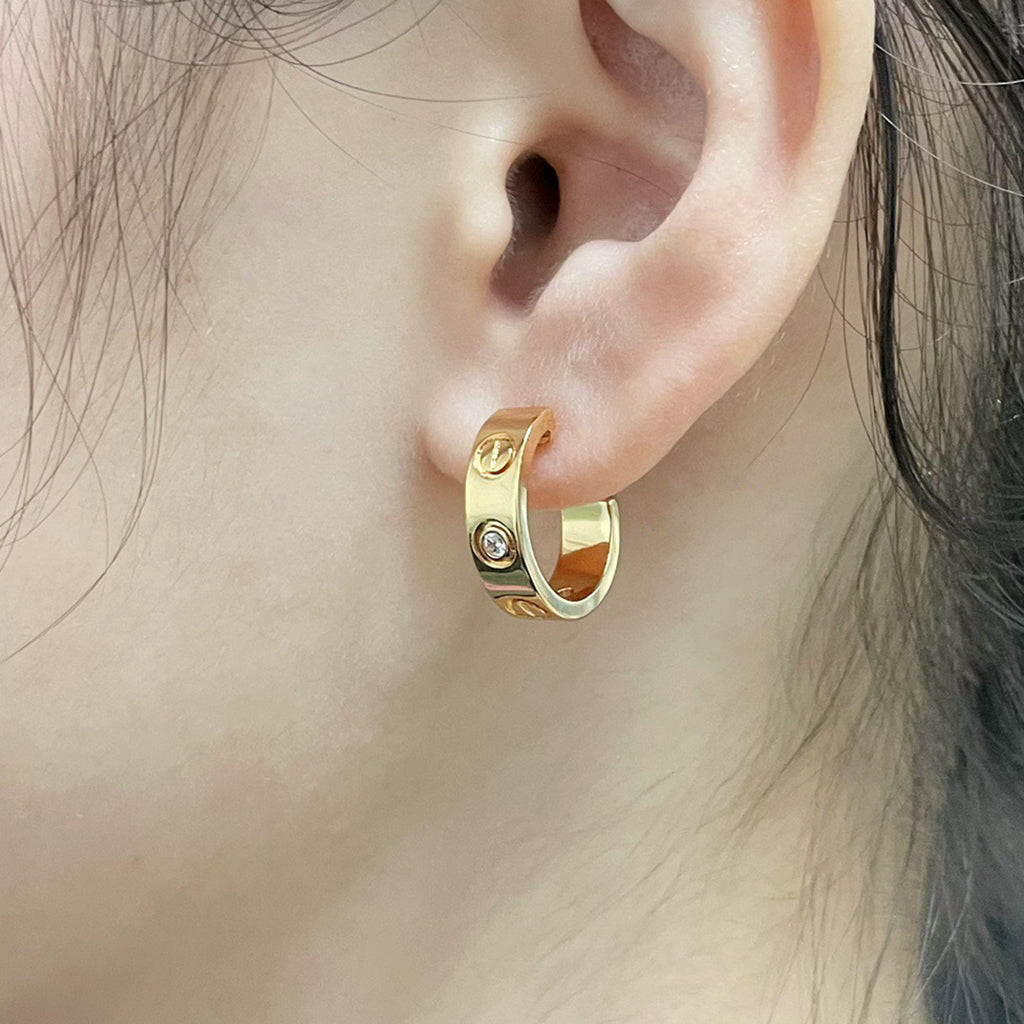 [Love Lucky]LOVE EARRINGS 5.7MM 2 DIAMONDS