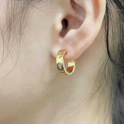 [Love Lucky]LOVE EARRINGS 5.7MM 2 DIAMONDS