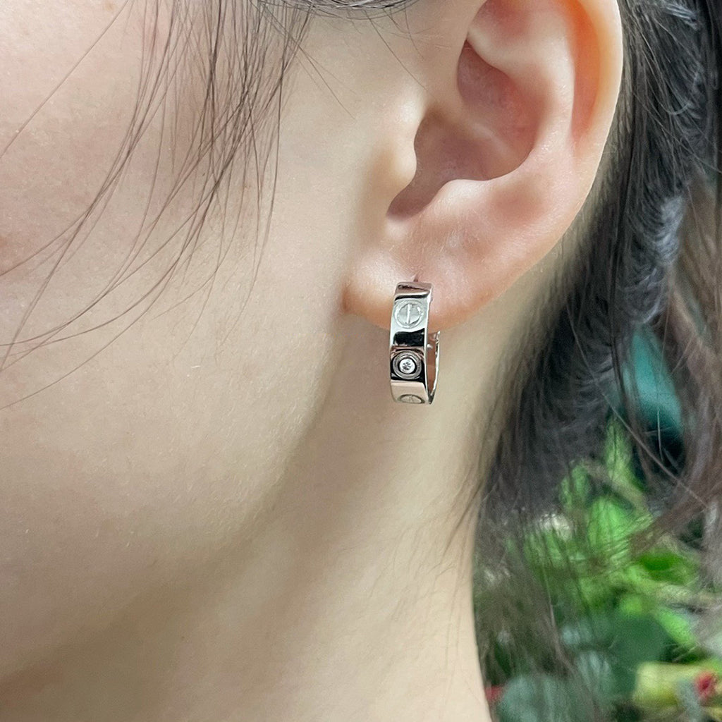 [Love Lucky]LOVE EARRINGS 5.7MM 2 DIAMONDS