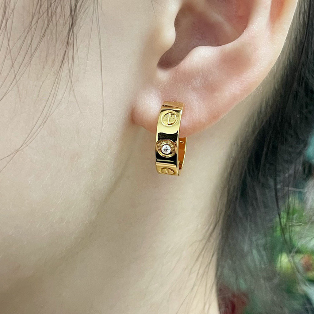 [Love Lucky]LOVE EARRINGS 5.7MM 2 DIAMONDS