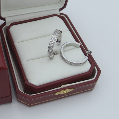 [Love Lucky]LOVE EARRINGS 3.6MM DIAMOND PAVED