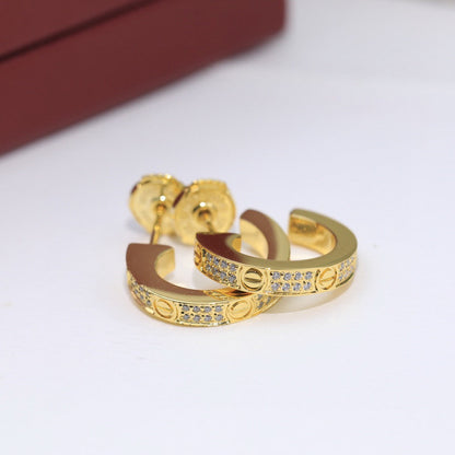 [Love Lucky]LOVE 5.5MM DIAMOND PAVED EARRINGS