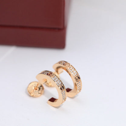 [Love Lucky]LOVE 5.5MM DIAMOND PAVED EARRINGS
